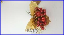 Vintage Gold Tinsel Christmas Tree with Mercury Glass Balls 14 Tabletop JAPAN