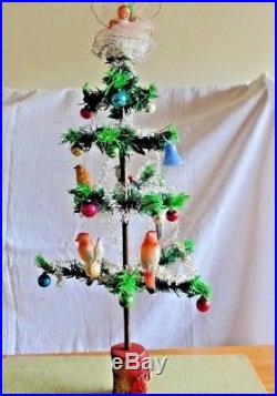 Vintage Goose Feather Christmas Tree, Decorated, Fairy, 24 Inches Tall