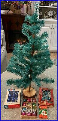 Vintage Goose Feather Green Christmas Tree 24 With Vintage Small Ornaments