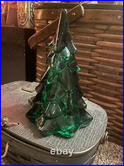 Vintage Green Art Glass Tree 7
