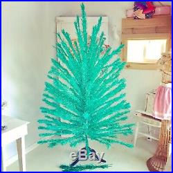 Vintage Green Blue Holi-Gay Aluminum Christmas Tree 165 Branches 7ft Midcentury