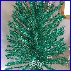 Vintage Green Blue Holi-Gay Aluminum Christmas Tree 165 Branches 7ft Midcentury