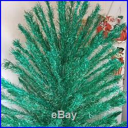 Vintage Green Blue Holi-Gay Aluminum Christmas Tree 165 Branches 7ft Midcentury