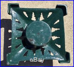 Vintage Green Cast Iron Christmas Tree Stand Square