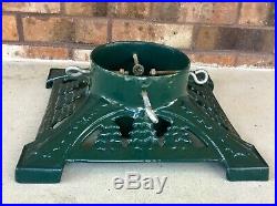 Vintage Green Cast Iron Christmas Tree Stand Square