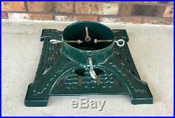 Vintage Green Cast Iron Christmas Tree Stand Square