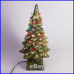 Vintage Green Ceramic Lighted Christmas Tree With Box Raymond Lamp Co 18 inch