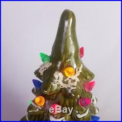 Vintage Green Ceramic Lighted Christmas Tree With Box Raymond Lamp Co 18 inch