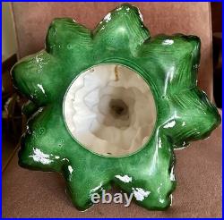 Vintage Green Ceramic Multicolor Light Up Flocked Christmas Tree Lamp 16 Vintage Green Ceramic Multicolor Light Up Flocked Christmas Tree Lamp 16