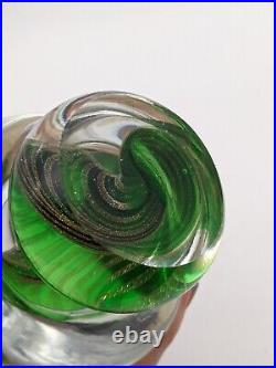 Vintage Green Gold Twist Swirl Swirl Glass Christmas Tree 8 Tall