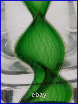 Vintage Green Gold Twist Swirl Swirl Glass Christmas Tree 8 Tall