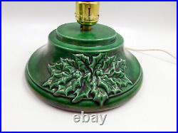 Vintage Green Hand Made 16 Ceramic Lighted Christmas Tree Angel Top NICE