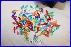 Vintage Green Holland Mold Ceramic Christmas Tree 20 Star Base Snow Tipped GUC