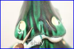 Vintage Green Holland Mold Ceramic Christmas Tree 20 Star Base Snow Tipped GUC Vintage Green Holland Mold Ceramic Christmas Tree 20 Star Base Snow Tipped GUC