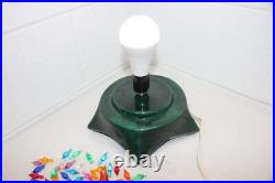 Vintage Green Holland Mold Ceramic Christmas Tree 20 Star Base Snow Tipped GUC