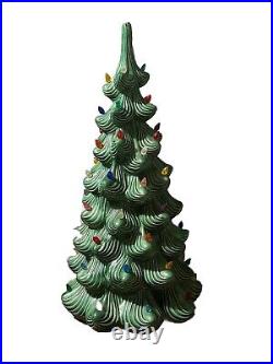 Vintage HTF Rare MCM 3 Piece 32 Atlantic Mold Ceramic Christmas Tree