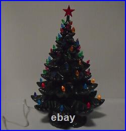 Vintage HUGE ATLANTIC MOLD 24 Lighted Ceramic Christmas Tree with bulbs