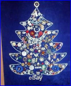 Vintage Hand Made Large Framed Christmas Jewelry Tree