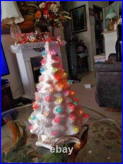 Vintage Handcrafted Ceramic Christmas Tree Lighted Christmas Artificial Trees
