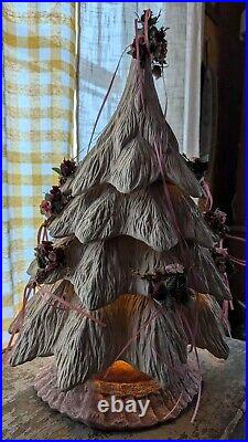 Vintage Handmade Ceramic 5-tier 20-in Tall Decorative Lighted Christmas Tree