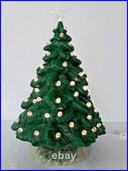 Vintage Handmade Ceramic Christmas Tree Dated 1995 Large EXCELLENT Inc. Lights