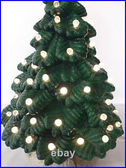 Vintage Handmade Ceramic Christmas Tree Dated 1995 Large EXCELLENT Inc. Lights