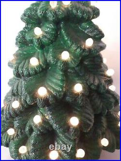 Vintage Handmade Ceramic Christmas Tree Dated 1995 Large EXCELLENT Inc. Lights