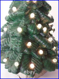 Vintage Handmade Ceramic Christmas Tree Dated 1995 Large EXCELLENT Inc. Lights
