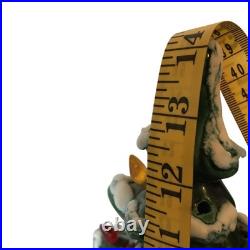 Vintage Handmade Ceramic Christmas Tree With Snow & Lights 14 Tall