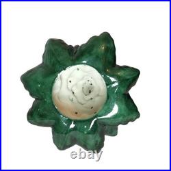 Vintage Handmade Ceramic Christmas Tree With Snow & Lights 14 Tall