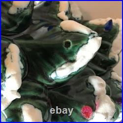 Vintage Handmade Ceramic Christmas Tree With Snow & Lights 14 Tall Vintage Handmade Ceramic Christmas Tree With Snow & Lights 14 Tall