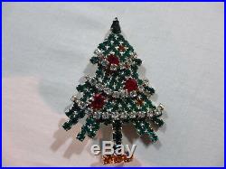 Vintage Hard to Find, Eisenberg Ice Christmas Tree Brooch Signed
