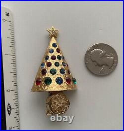 Vintage Hattie Carnegie Christmas Tree Pin Brooch Book Piece MID Century Modern