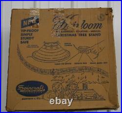 Vintage Heirloom Musical Rotating Christmas Tree Stand GREEN TESTED Working Rare