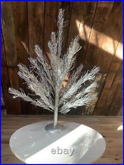 Vintage Holi Gay Silver Aluminum Christmas Tree 3 Ft Tall With Box Complete