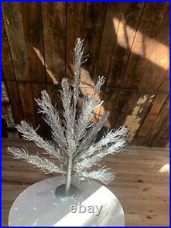 Vintage Holi Gay Silver Aluminum Christmas Tree 3 Ft Tall With Box Complete