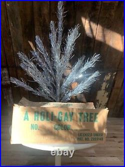 Vintage Holi Gay Silver Aluminum Christmas Tree 3 Ft Tall With Box Complete