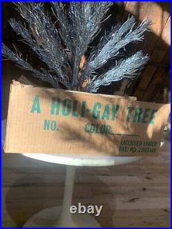 Vintage Holi Gay Silver Aluminum Christmas Tree 3 Ft Tall With Box Complete