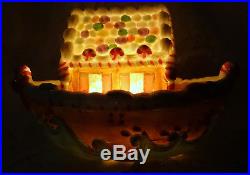 Vintage Holiday Christmas Tree Gingerbread Cookie Lighted House Noah's Ark RARE