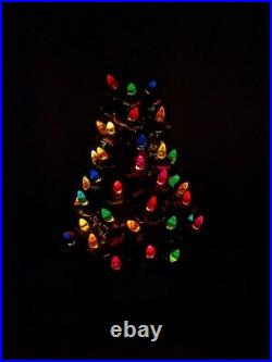 Vintage Holland 11 Ceramic Christmas Tree With Lights
