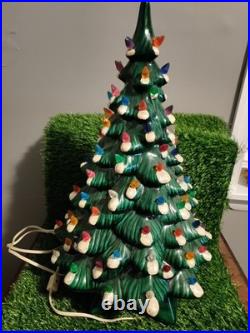 Vintage Holland Mold 19 Green Ceramic Christmas Tree Multi-Color Lights Vintage Holland Mold 19 Green Ceramic Christmas Tree Multi-Color Lights