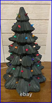 Vintage Holland Mold 22 Ceramic Christmas Tree With Lights large Unique Style