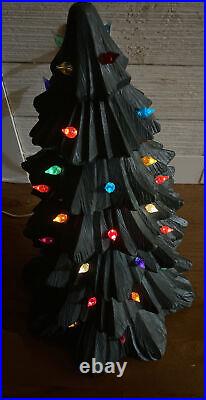 Vintage Holland Mold 22 Ceramic Christmas Tree With Lights large Unique Style