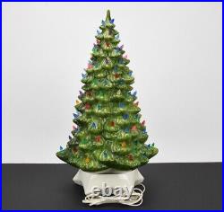 Vintage Holland Mold 22 Ceramic Lighted Christmas Tree with White Star Base