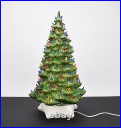 Vintage Holland Mold 22 Ceramic Lighted Christmas Tree with White Star Base