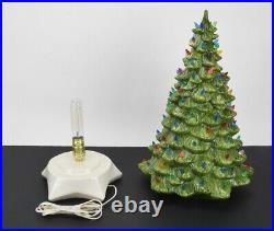 Vintage Holland Mold 22 Ceramic Lighted Christmas Tree with White Star Base