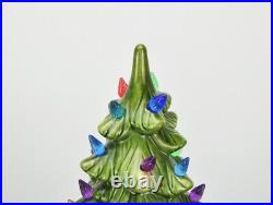 Vintage Holland Mold 22 Ceramic Lighted Christmas Tree with White Star Base