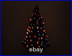 Vintage Holland Mold 22 Ceramic Lighted Christmas Tree with White Star Base