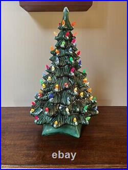 Vintage Holland Mold Ceramic Christmas Tree 19 with Multi-colored Lights