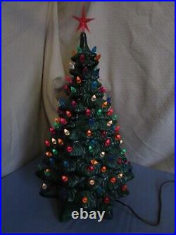 Vintage Holland Mold Ceramic Christmas Tree 20 with Lights & star